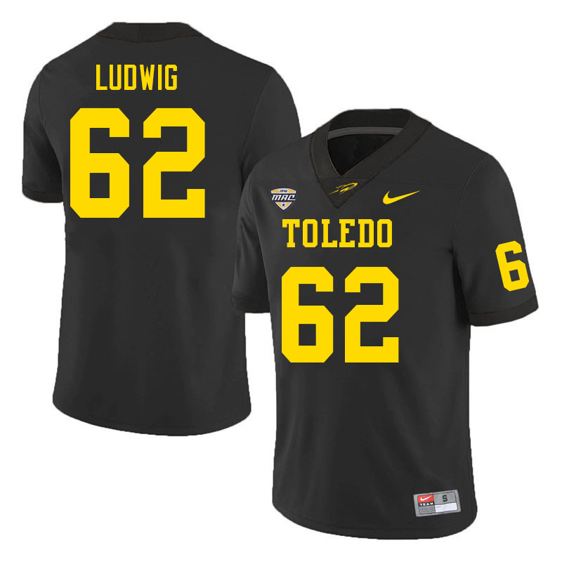 Toledo Rockets #62 Mason Ludwig College Football Jerseys Stitched Sale-Black